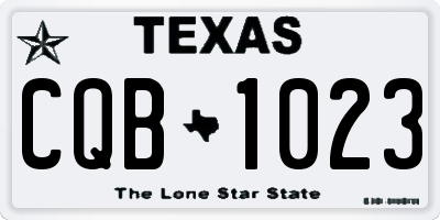 TX license plate CQB1023