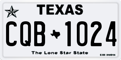 TX license plate CQB1024