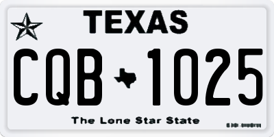 TX license plate CQB1025