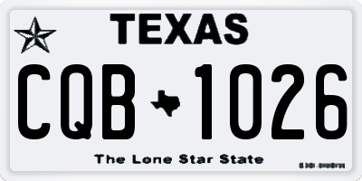 TX license plate CQB1026