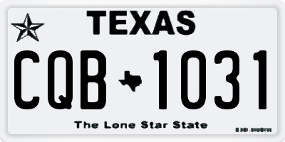TX license plate CQB1031