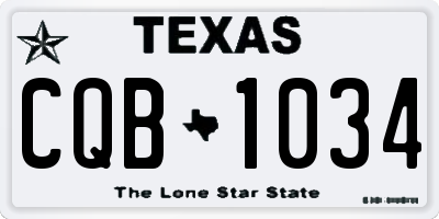 TX license plate CQB1034