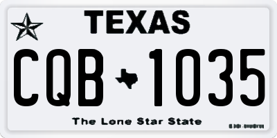 TX license plate CQB1035
