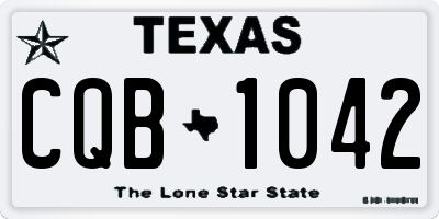 TX license plate CQB1042