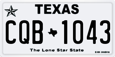 TX license plate CQB1043