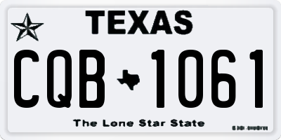 TX license plate CQB1061