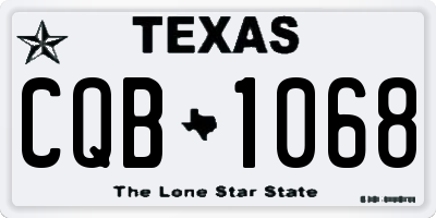 TX license plate CQB1068