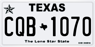 TX license plate CQB1070