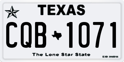 TX license plate CQB1071