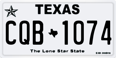 TX license plate CQB1074