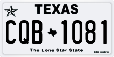 TX license plate CQB1081