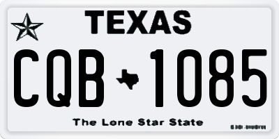 TX license plate CQB1085