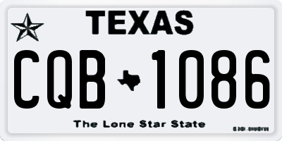 TX license plate CQB1086