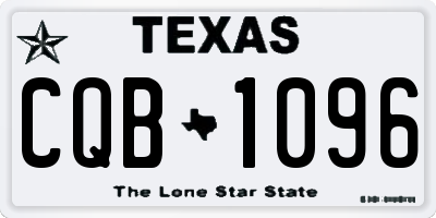 TX license plate CQB1096