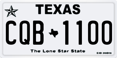 TX license plate CQB1100