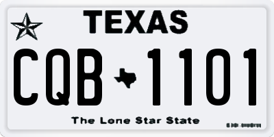 TX license plate CQB1101