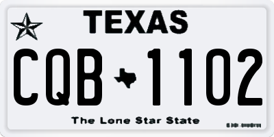 TX license plate CQB1102