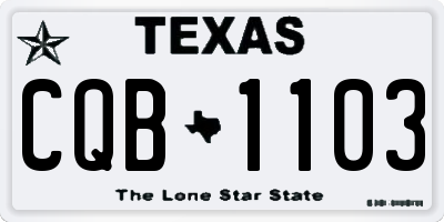TX license plate CQB1103
