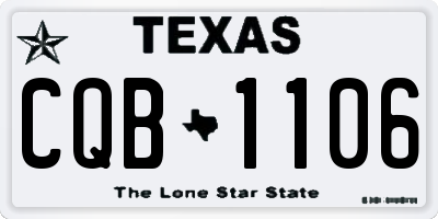 TX license plate CQB1106