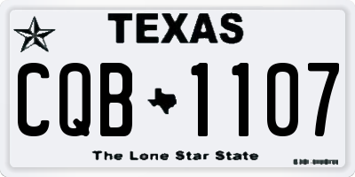 TX license plate CQB1107