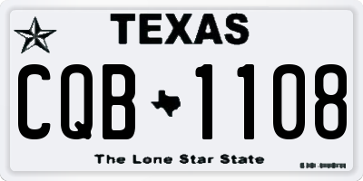 TX license plate CQB1108