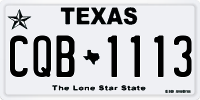 TX license plate CQB1113