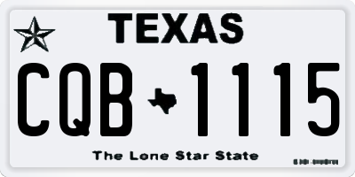 TX license plate CQB1115