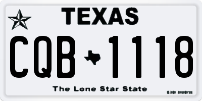 TX license plate CQB1118