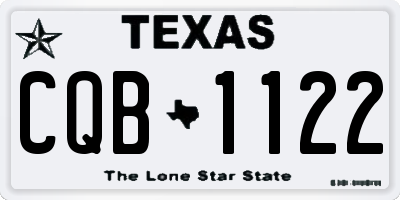 TX license plate CQB1122