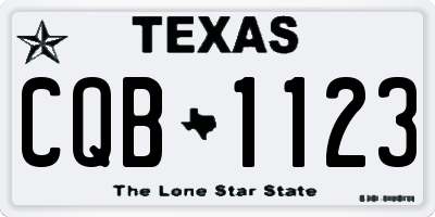 TX license plate CQB1123