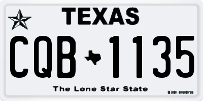 TX license plate CQB1135