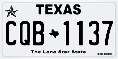 TX license plate CQB1137