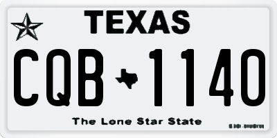 TX license plate CQB1140