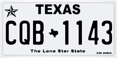 TX license plate CQB1143