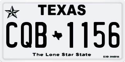 TX license plate CQB1156