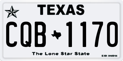 TX license plate CQB1170