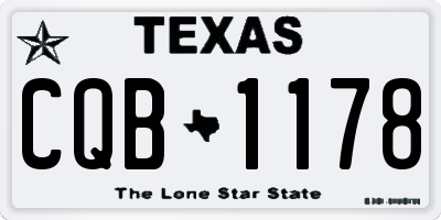 TX license plate CQB1178