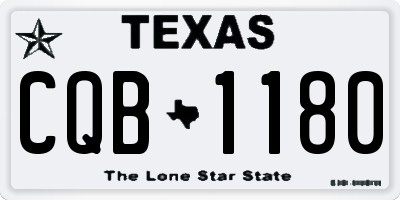 TX license plate CQB1180