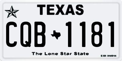 TX license plate CQB1181