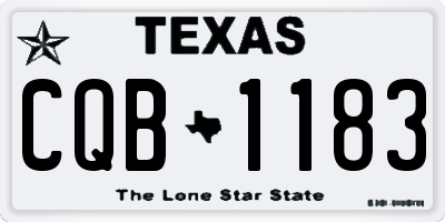 TX license plate CQB1183