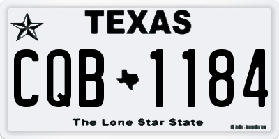 TX license plate CQB1184