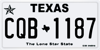TX license plate CQB1187