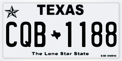TX license plate CQB1188
