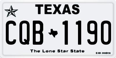 TX license plate CQB1190