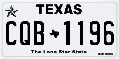 TX license plate CQB1196