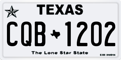 TX license plate CQB1202