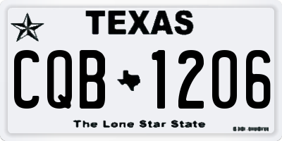 TX license plate CQB1206