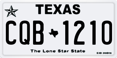 TX license plate CQB1210