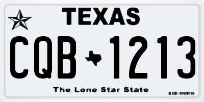 TX license plate CQB1213
