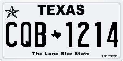 TX license plate CQB1214